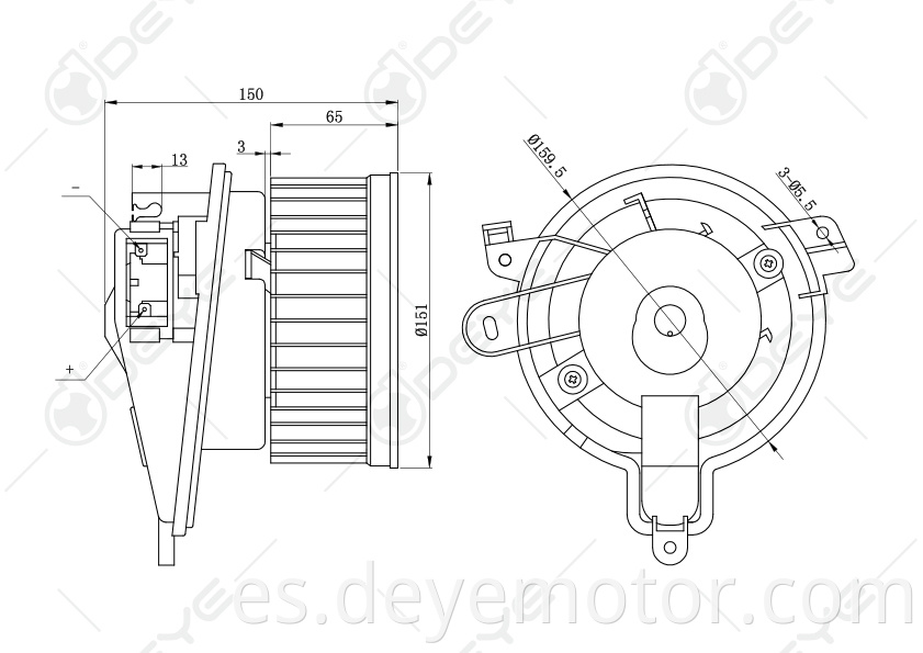 6441.95 6441.R4 12V Motor de ventilador para Peugeot 306 Socio Citroen Berlingo